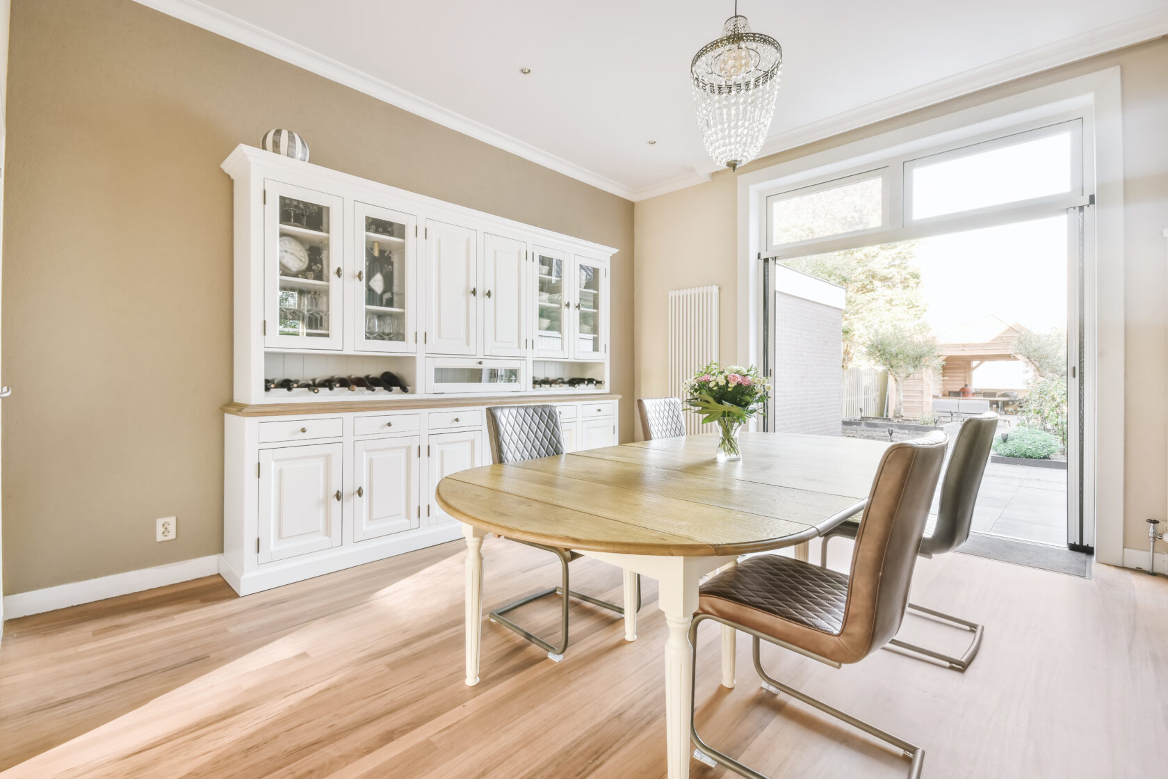Dining room with stylish furniture