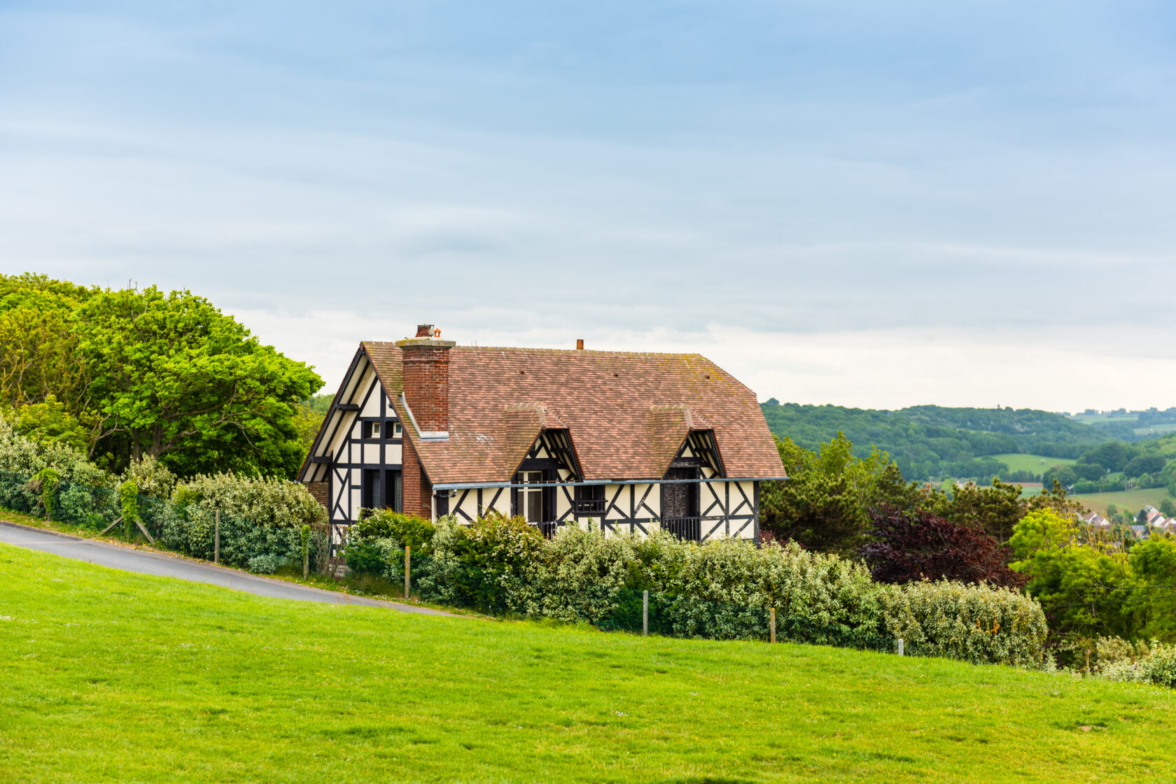 Traditional house in Etretat, Normandy, France
